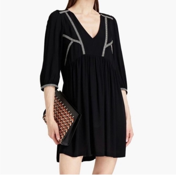 ba&sh Black Mini Dress with Silver Details - Picture 1 of 6